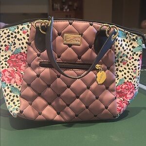 Betsey Johnson Pink Quilted Floral Tote
